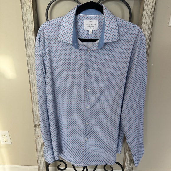 con.struct dress shirts MINI CHECK PERFORMANCE DRESS SHIRT LILAC / L16-16.5 34/35 / Slim